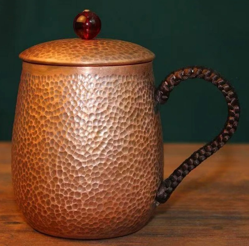 Mule Copper Mug - ヴィンテージ純銅カップ、コーヒーマグ彫刻ハンマーテクスチャ織ハンドル 500 ミリリットルモスクワミュールタンブラーマグ、茶水カップ食器
