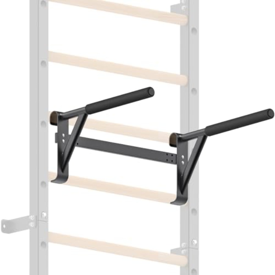 Home Bar And Gym - 壁掛け体操用ストールバー 2x2 スウェーデンラダー 1穴付き木製グリップ付き懸垂バー 家庭用壁ジム 学校トレーニング用
