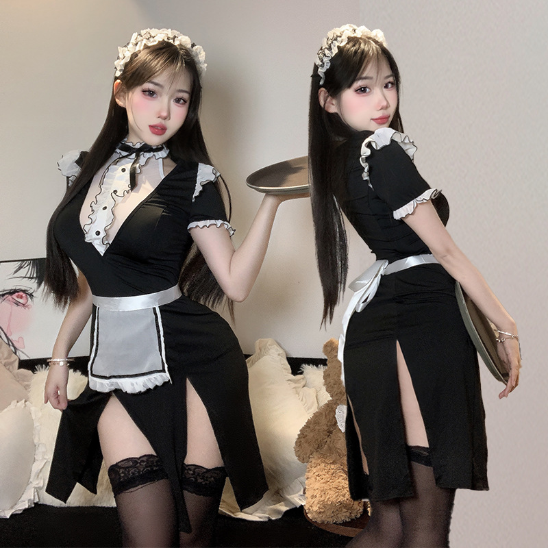 Home Bar Supplies - 日本アニメカフェガールコスプレ衣装メイド衣装ファッションセクシーなロリータドレスフレンチエプロンメイド下着バー制服新しい