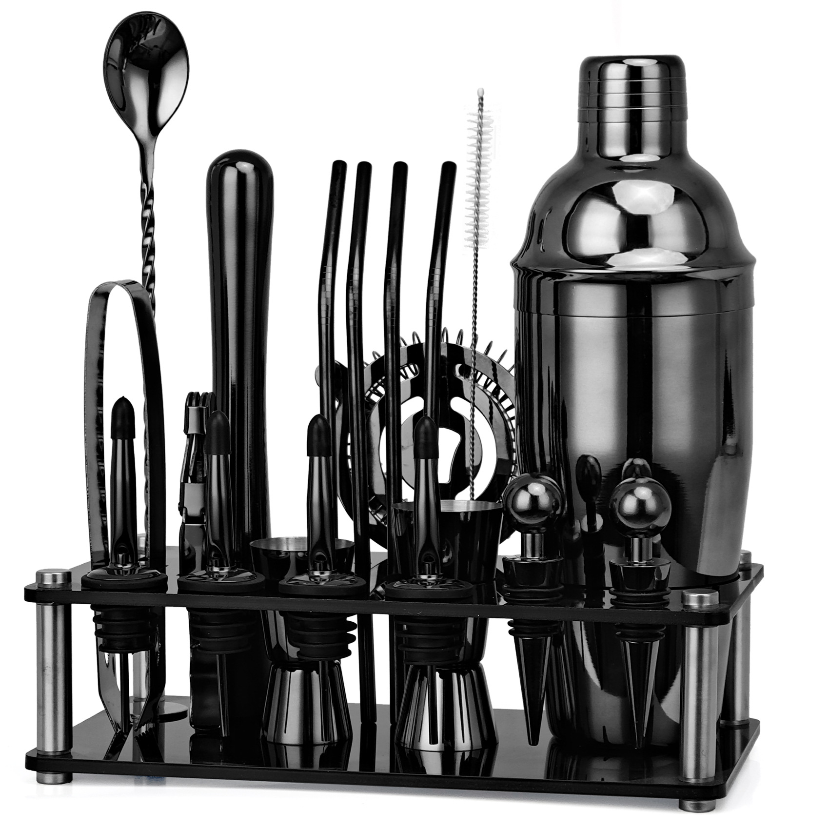 Boston Shaker Set - Boston shakers-カクテルツールセット,バーツールセット,ブラック,ピンクゴールド,シルバー,カクテルレシピ,800 ml, 750 ml, 600ml,