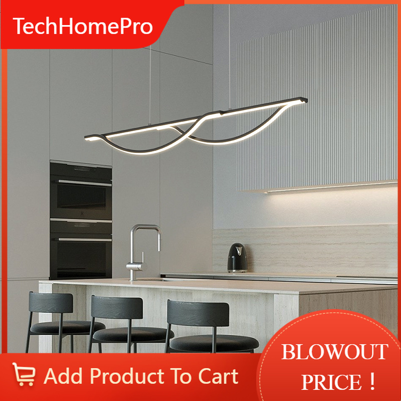 Home Bar Word - TechHPLed レストランシャンデリア北欧シンプルなダイニングルームバーテーブルランプワンワードストリップペンダントライトホーム屋内装飾照明
