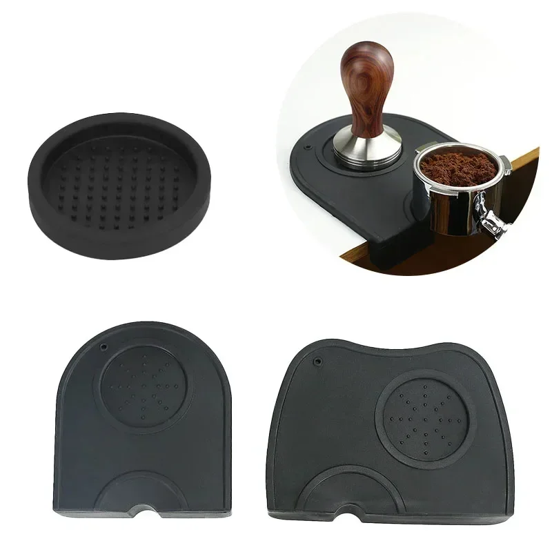 Home Bar Supplies - コーヒーパウダーパッドノンスリップシリコーンタンピングステーションエスプレッソマットホームカフェバリスタツールブラックアクセサリーキッチン用品