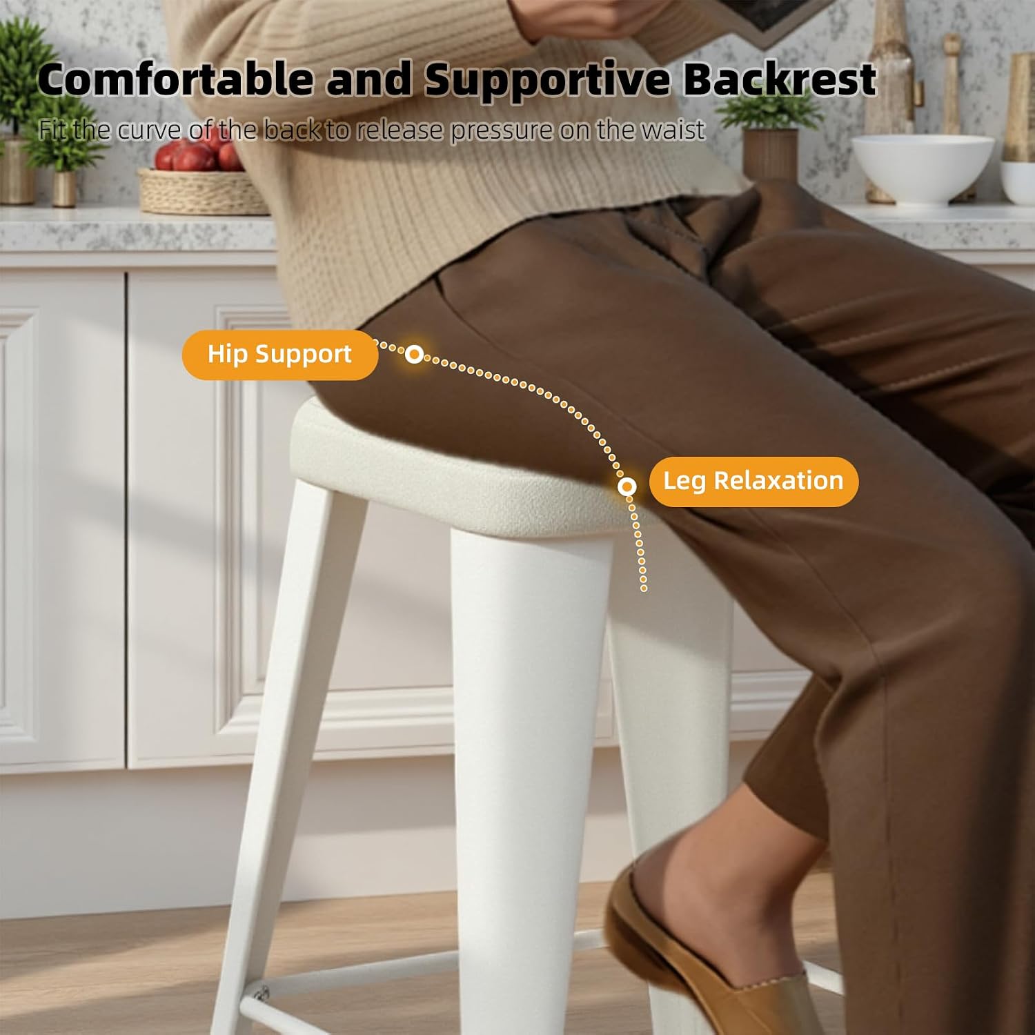 バースツール4脚セット、高さ26インチのカウンターハイトバー - Home Bar Stools のレビューと価格