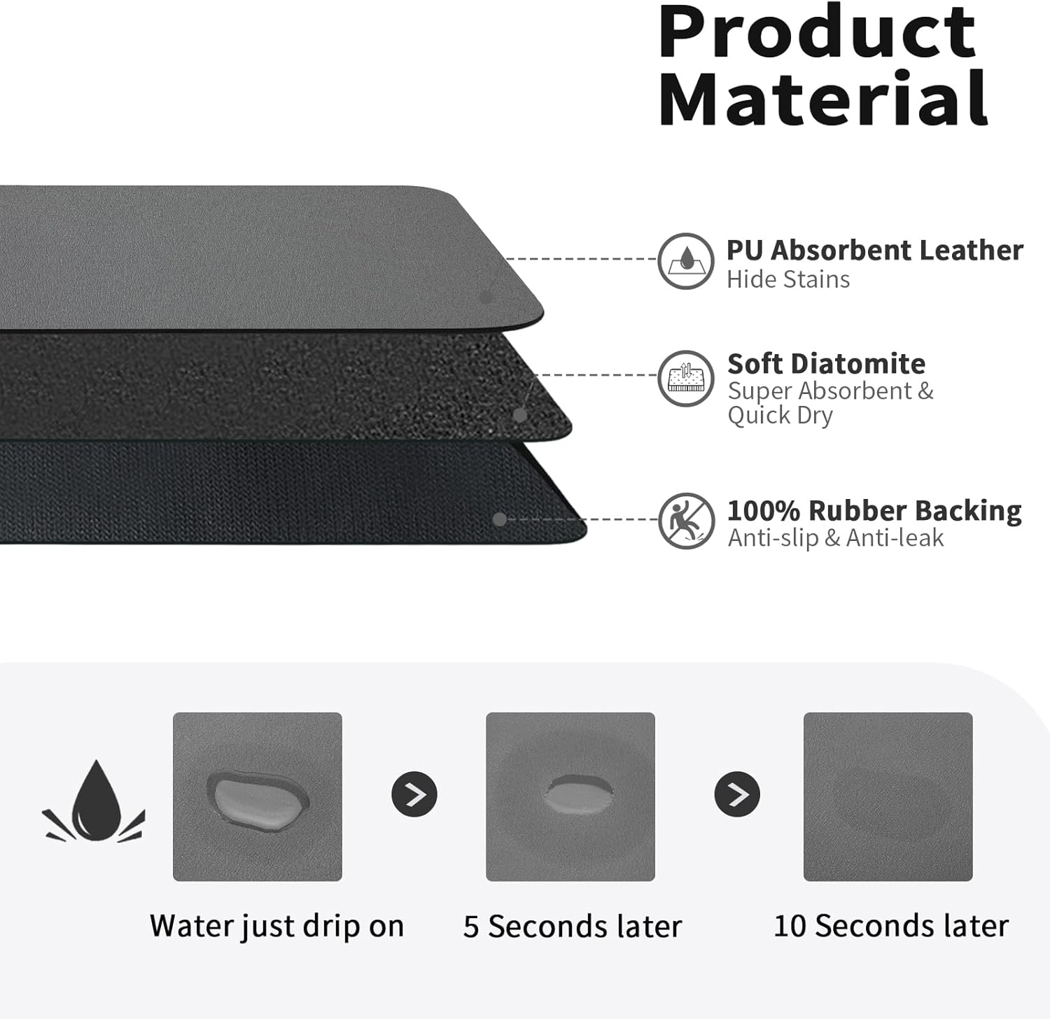 クラシックコーヒーデザイン食器乾燥マットソフトラバー滑り止め - Bar Mat Rubber のレビューと価格
