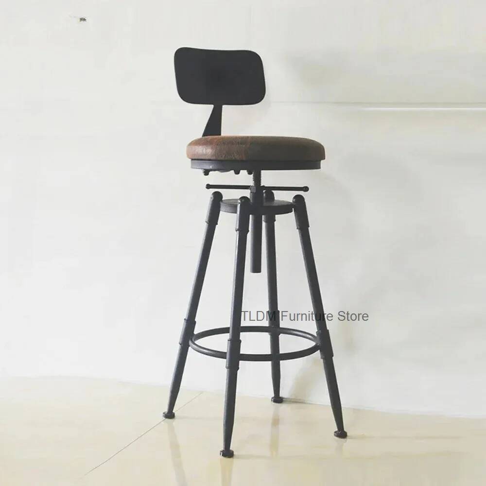 レトロアイアンバーチェアカウンタースツール回転昇降調節可能な - Home Bar Seating のレビューと価格