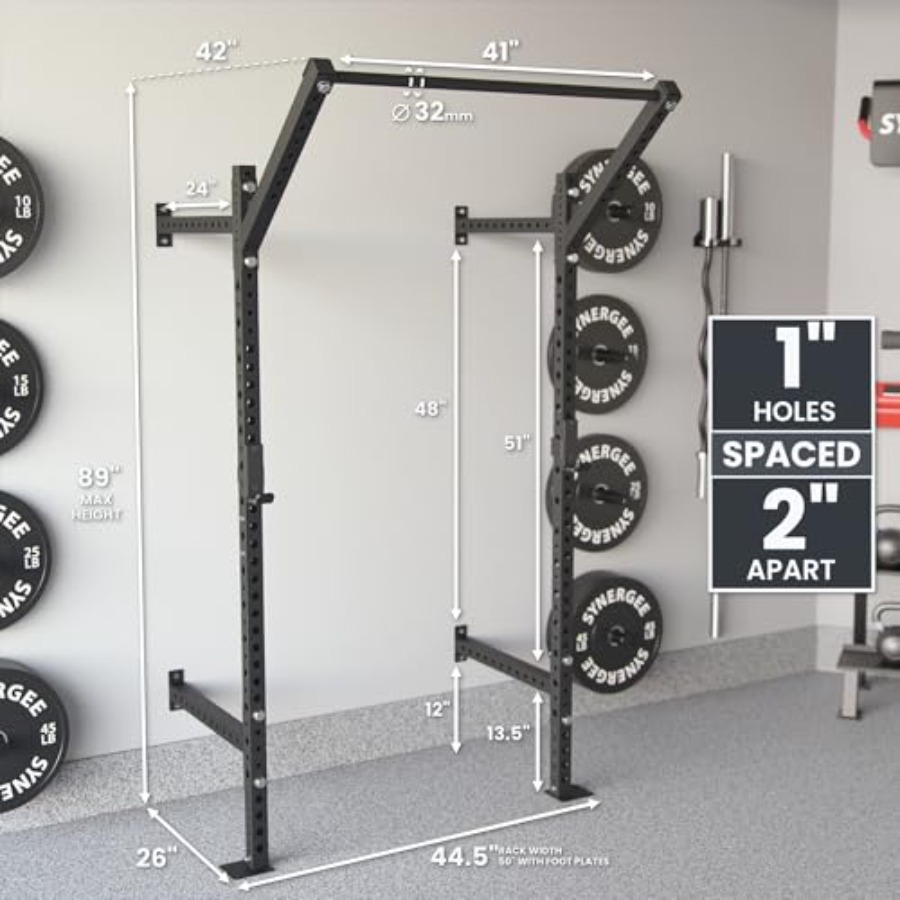 家庭用ジム向け壁掛けスクワットラック、スチール製、黒仕上げ、 - Home Bar And Gym のレビューと価格