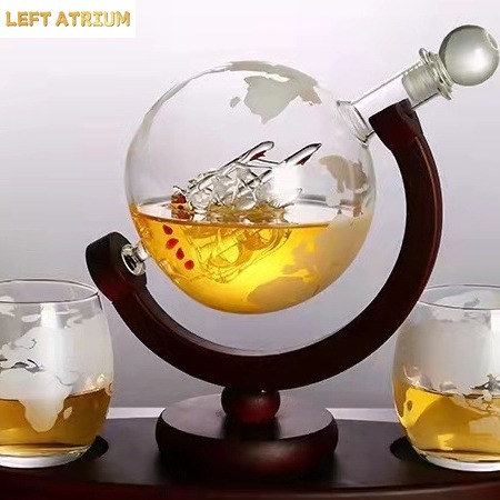 ガラス球形デカンター、ウイスキーセット、ホウケイ酸ガラス製ス - Decanter Globe Set のレビューと価格