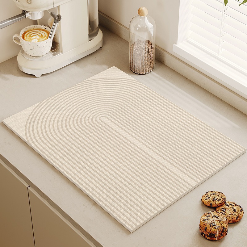白色珪藻土乾燥マット超吸収性カウンタートップパッドキッチンシ - Bar Mat Rubber のレビューと価格