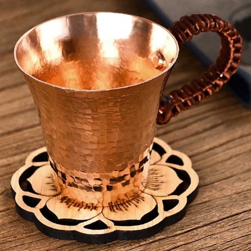 ヴィンテージ純銅マグ、手作りハンマーテクスチャ織りハンドル朝 - Mule Copper Mug のレビューと価格