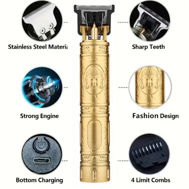 T9 電気ひげトリマーコードレスバリカン男性用 4 コームブ - Home Barbershop のレビューと価格